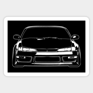 White Nissan Silvia S14 Sketch Art Magnet